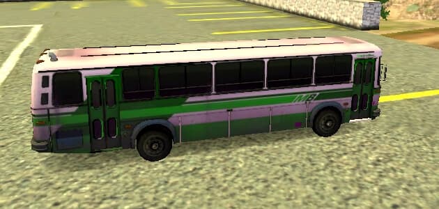 Simulador de autobús en las zonas montañosas