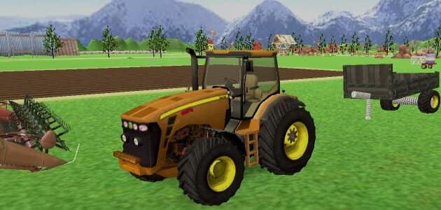 El simulador de tractores en la granja