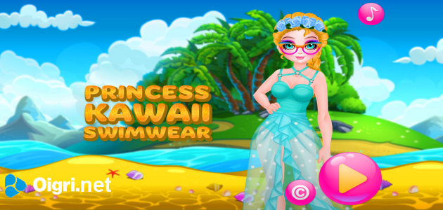 El traje de baño de la princesa de kawaii